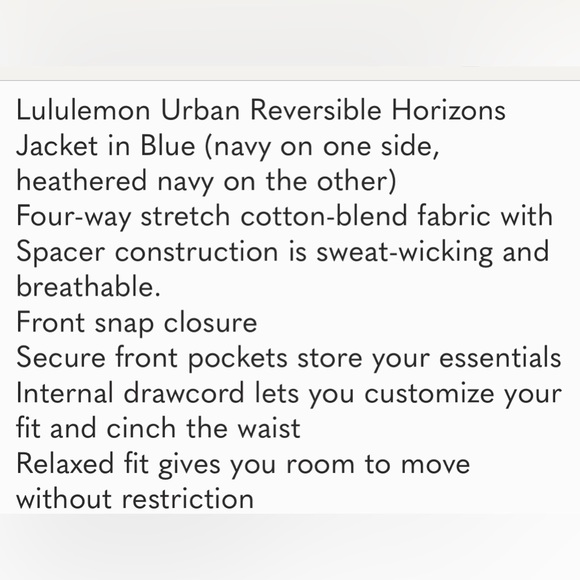 Lululemon Urban Horizon Reversible jacket Medium - Picture 2 of 13